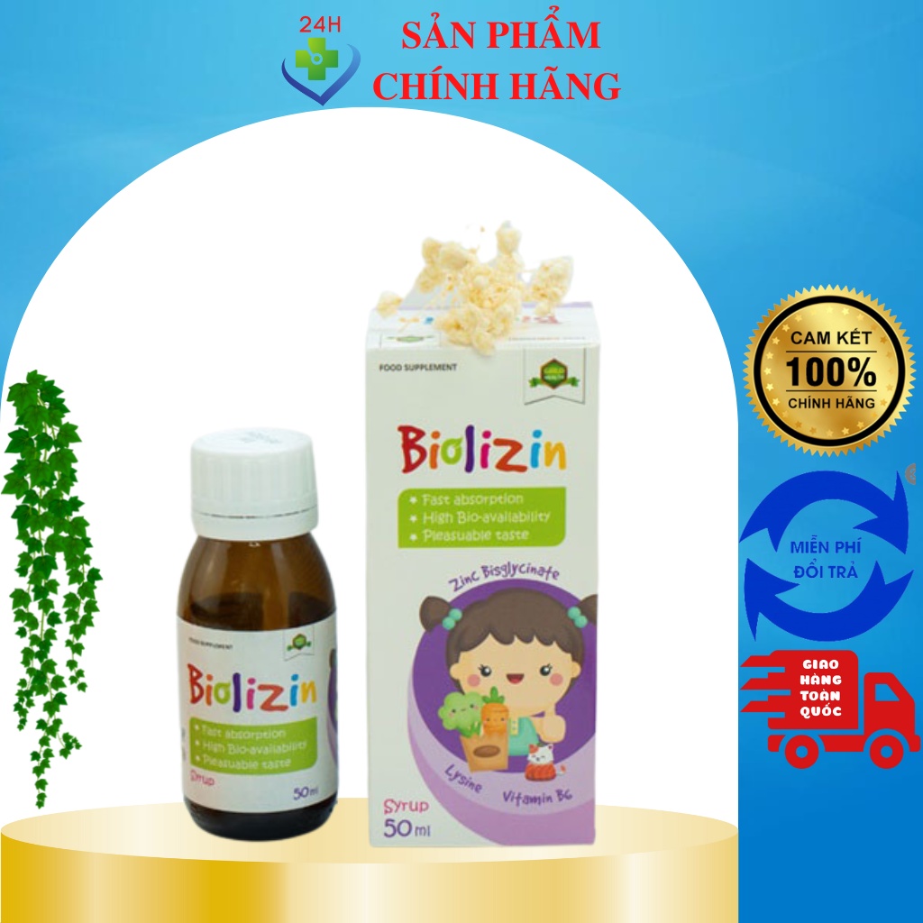 Kẽm Biolizin 50ml dạng siro vị đào