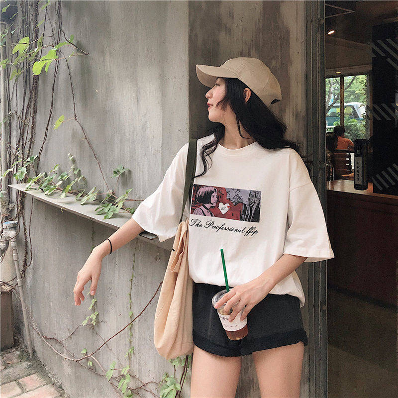 2021 Fashion Clothing short sleeve t shirt Women loose neck round large size blouse clothes