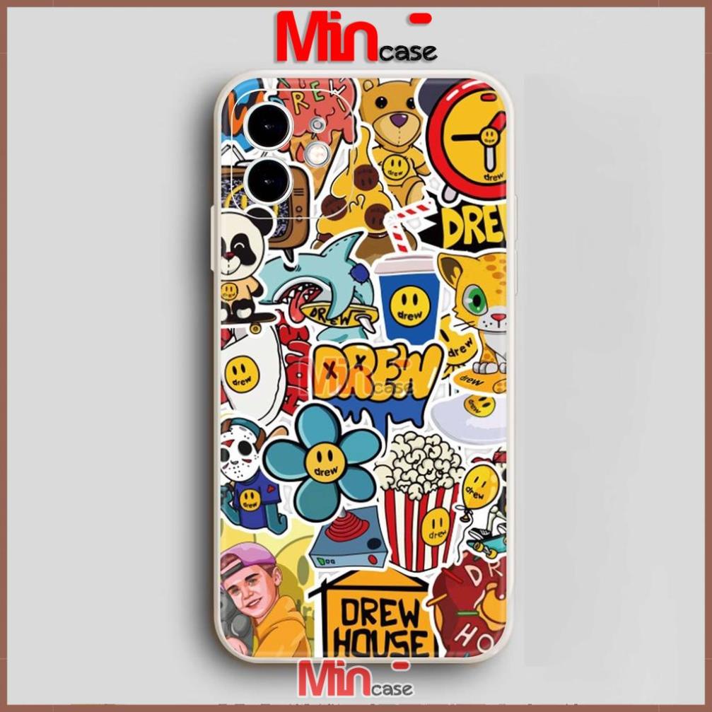 Ốp lưng iPhone Drew cạnh viền vuông silicon mềm dẻo cho iphone 6/6s/7/8/X/XS/XR/11/12/13 Pro Plus Max cute dễ thương đẹp