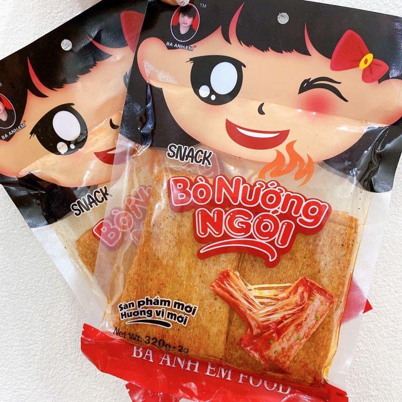 Snack bò nướng ngói Ba Anh Em Food (gói 320g) ăn là mê