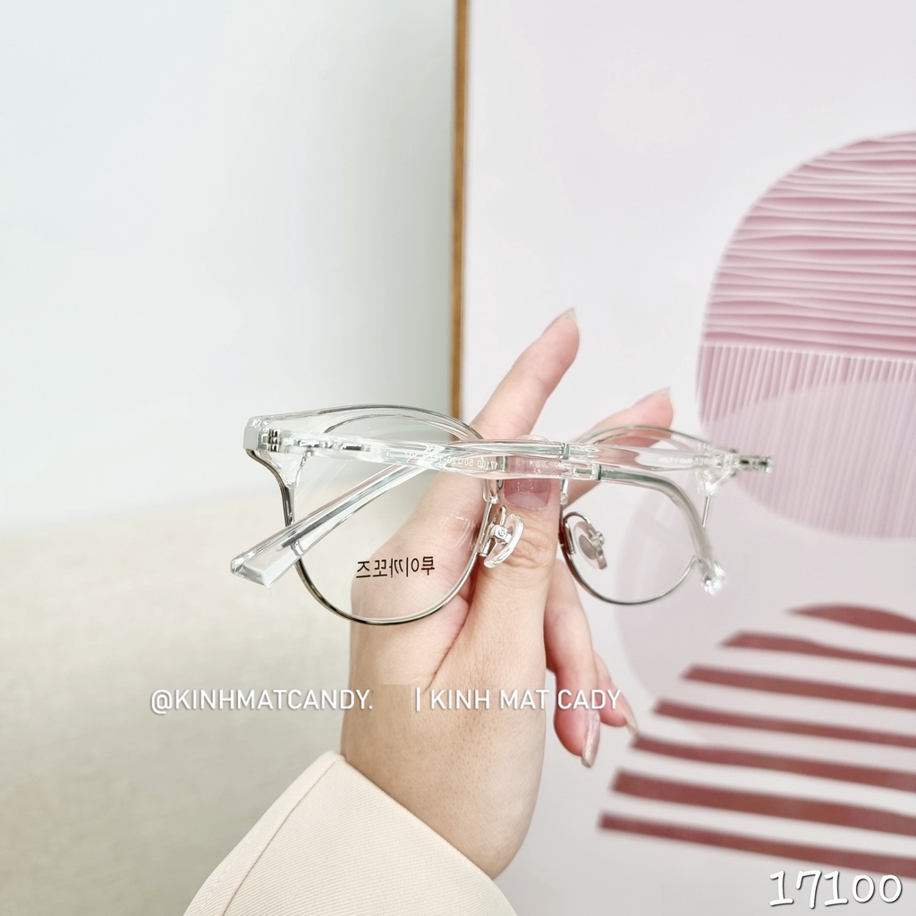 Gọng kính bo góc unisex hợp kim cao cấp 17100  –  Kính mắt Candy