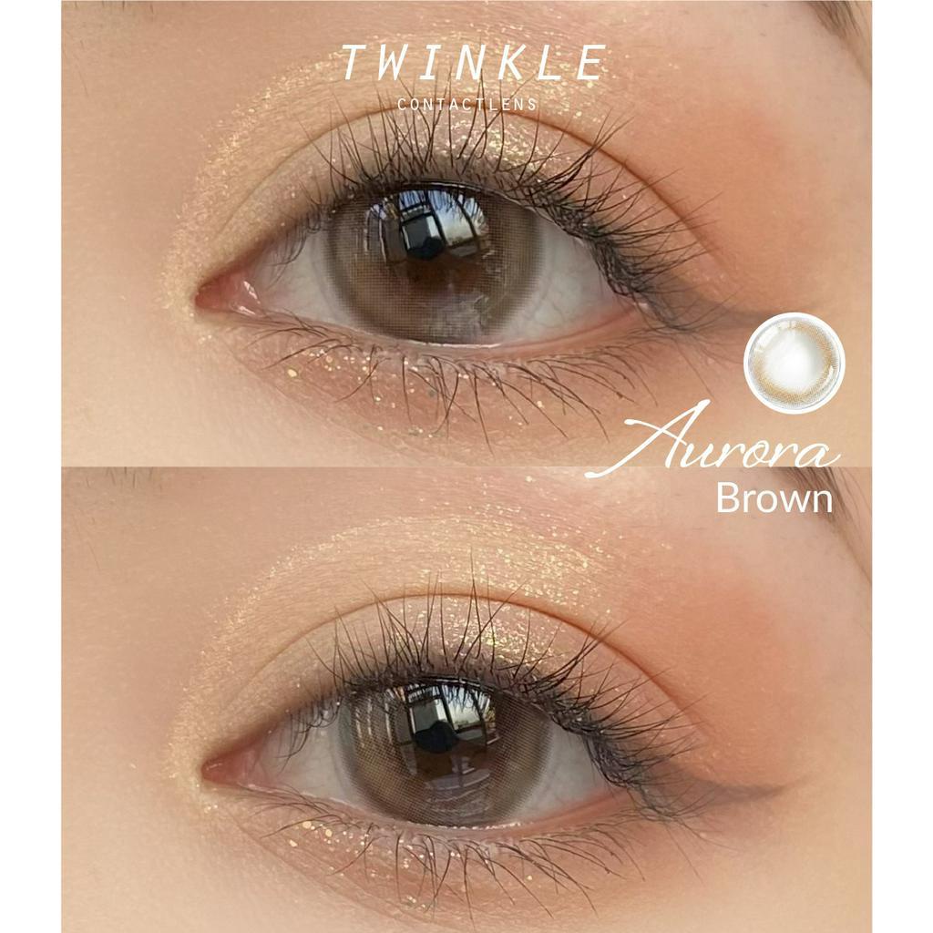 Kính áp tròng nâu tự nhiên trong veo Aurora Brown lens twinkle