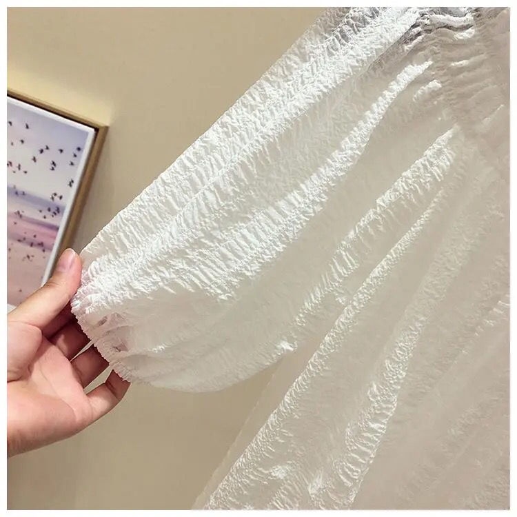 Áo Kiểu Chất Liệu Chiffon Dáng Rộng Thiết Kế Trễ Vai Thời Trang Mùa Hè Theo Phong Cách