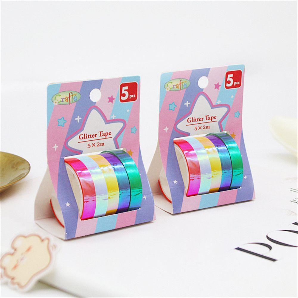 LAKAMIER Set 5 Cuộn Băng Dính Nhiều Màu Sắc Dùng Trang Trí Scrapbook