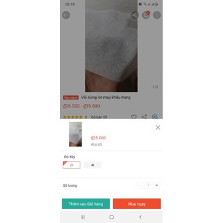 Vải bông may khẩu trang 2 ly, 10k/m