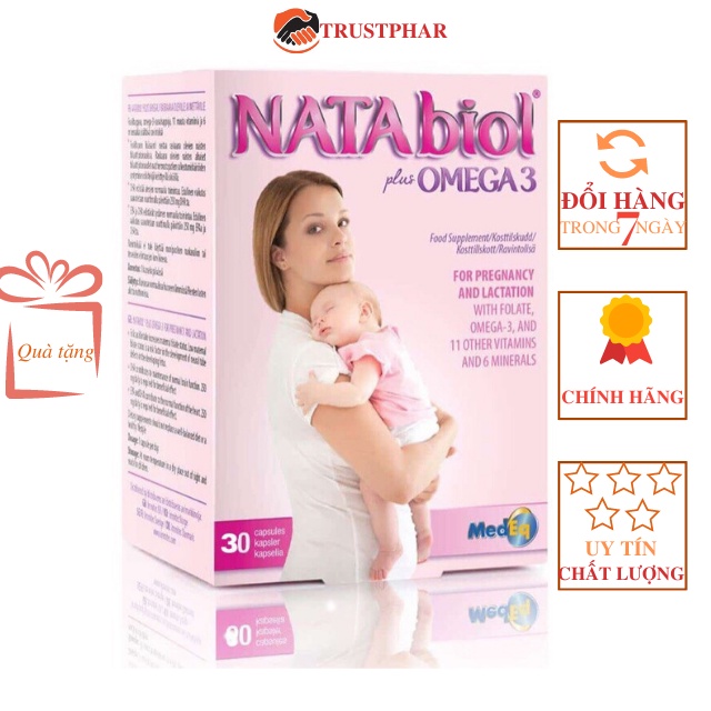 Vitamin Tổng Hợp Natabiol Omega3 Cho Bà Bầu Giúp Giảm Nghén, Bổ Tổng Hợp Nhập Khẩu Vương Quốc Anh