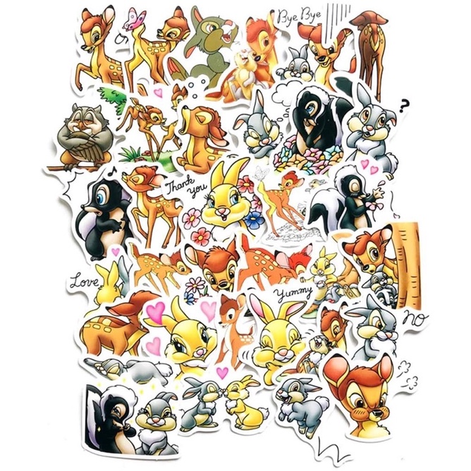 Sticker Bambi Disney 30-60 cái ép lụa khác nhau/Hình dán Bambi Nail
