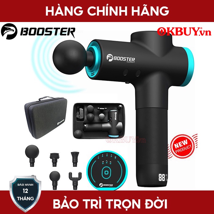 Máy Massage Gun Mỹ Booster M2 - 125W, Công Nghệ Mới Ai, 3 chế độ, Dòng Cao Cấp Pin 7h (Chính hãng nha khách)