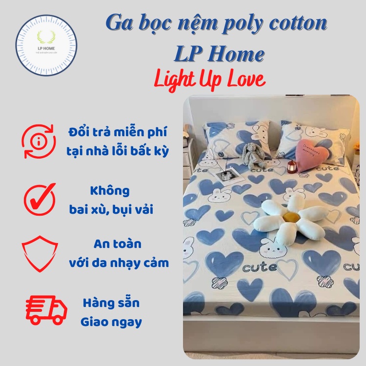 Ga giường cotton poly thay thế vải nhập hàng loại 1 cao cấp dễ thương màu sắc nét - Bo chun miễn phí 1m2/1m6/1m8 | BigBuy360 - bigbuy360.vn