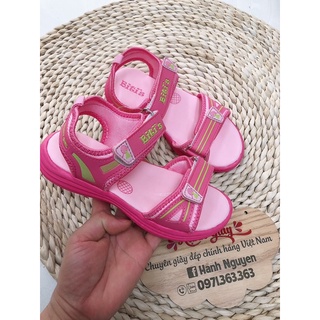 Sandan BITIS bé gái,dép đi học,dép quay hậu siêu nhẹ(DEG007400 HỒNG-XANH)