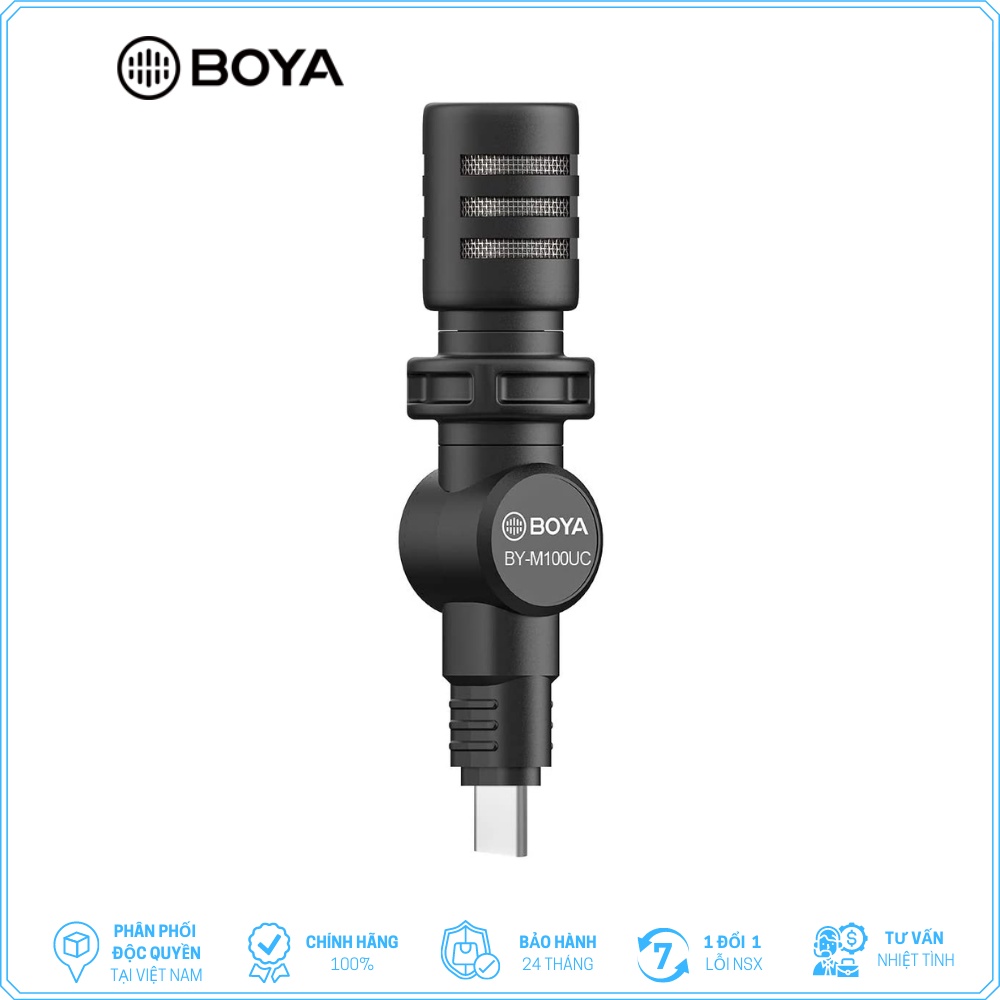 [Mã ELHACE giảm 4% đơn 300K] BOYA BY-M100UC - Hàng Chính Hãng - Mic thu âm Mini cổng Type-C