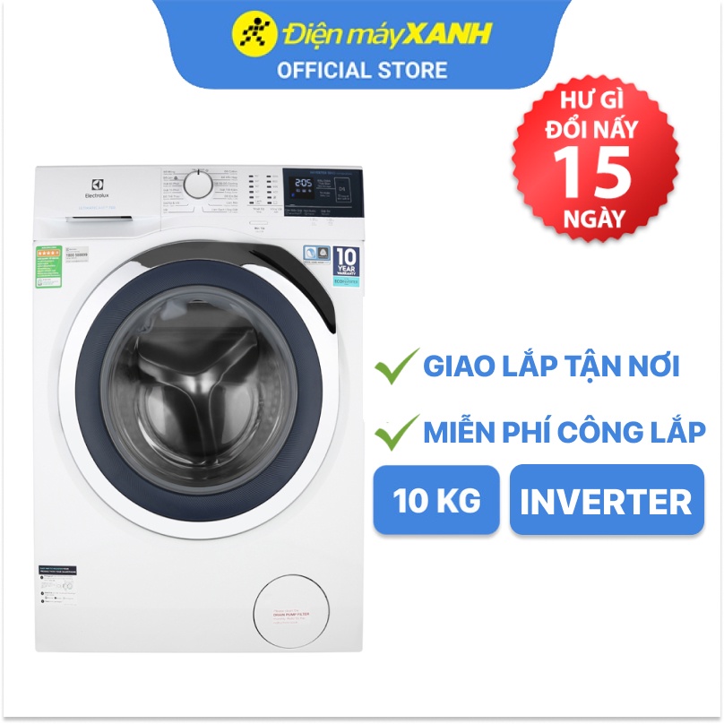Máy giặt Electrolux cửa trước Inverter 10kg EWF1024BDWA - Chính hãng BH 24 tháng - Miễn phí lắp đặt