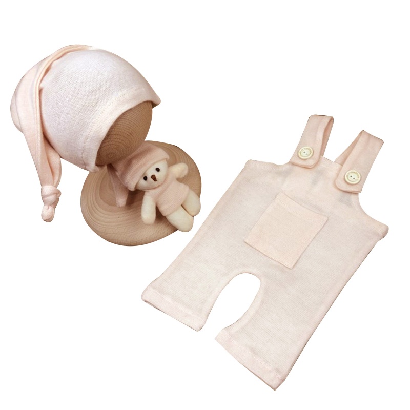 Bộ Áo Liền Quần Đuôi Gấu + Mũ Đội Dành Cho Chụp Hình Em Bé Sơ Sinh