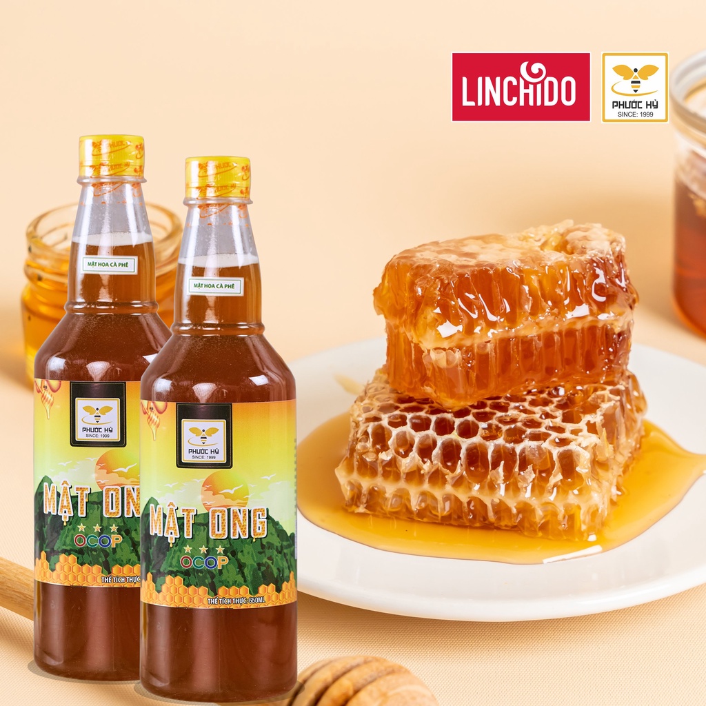 Mật Ong Hoa Cà Phê (Chai Nhựa 650ml) PHƯỚC HỶ Nguyên Chất Tây Nguyên (Một Sản Phẩm Của LINCHIDO)
