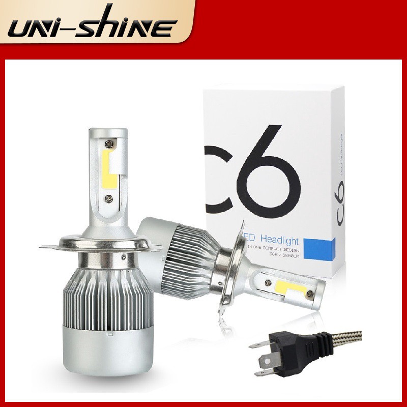 UNI-SHINE Đèn Led C6 H1 H3 H7 Luas Led H4 880 H11 Hb3 9005 Hb4 9006 6000k 72w 12v 7200lm