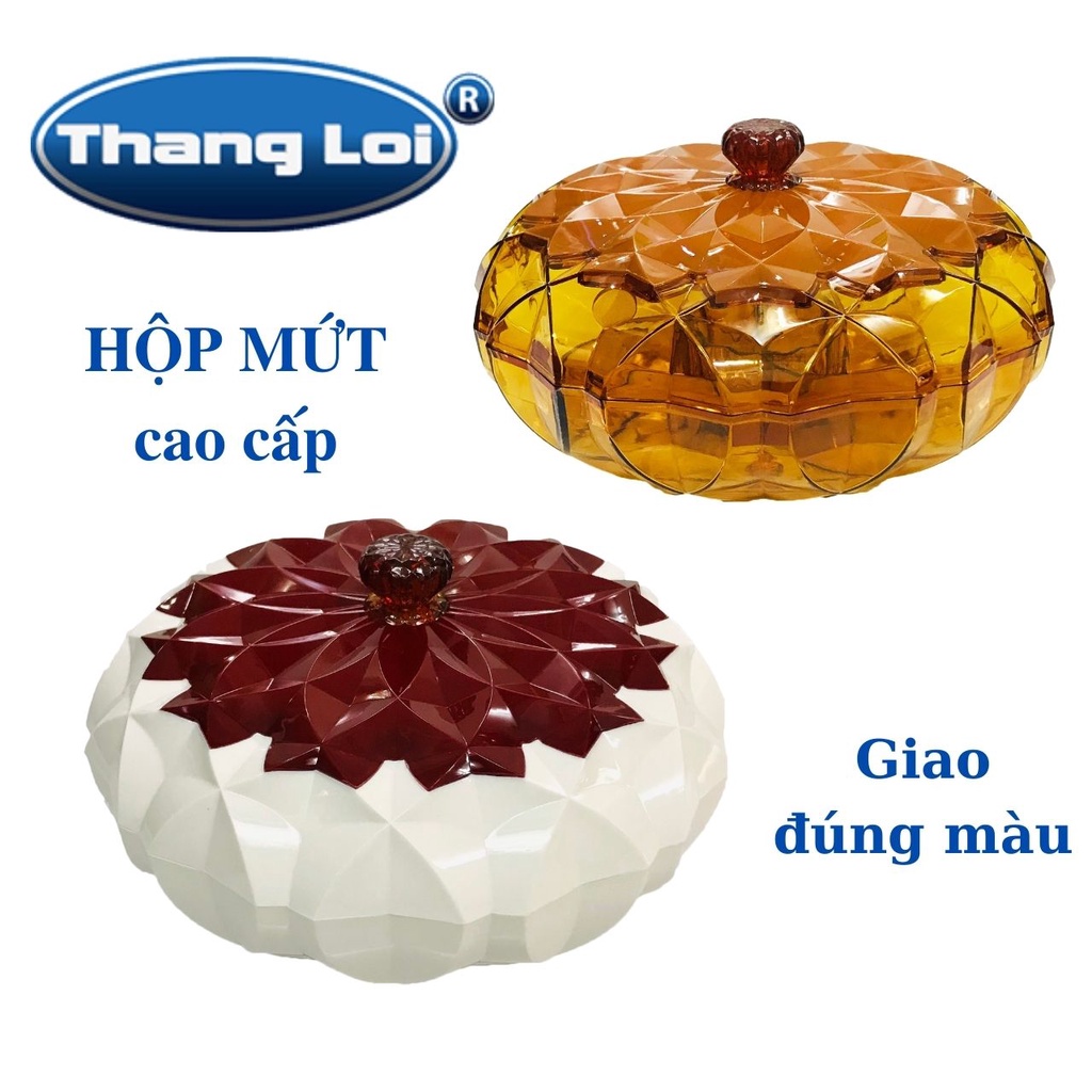 Hộp mứt hình tròn 5 ngăn cao cấp