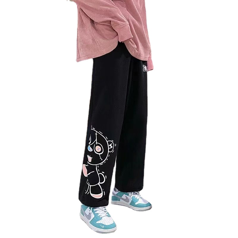 Quần ống rộng họa tiết nhuộm phong cách đường phố Nhật Bản cá tính thời trang cỡ m-5xl