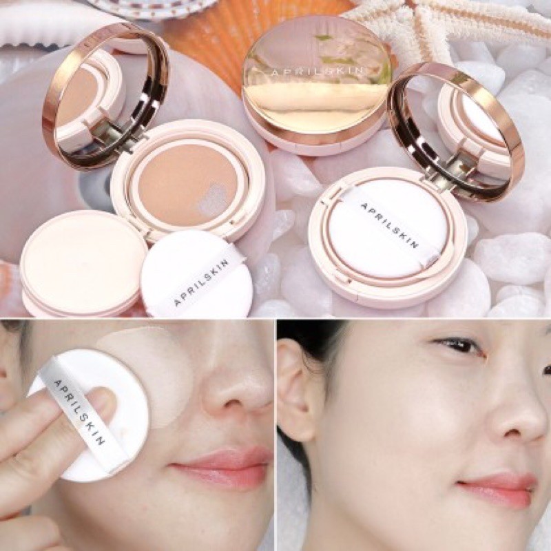 [New 2021] Set 2 lõi] Phấn Nước Chống Trôi, Che Phủ Tốt APRIL SKIN Magic Snow Fixing Foundation