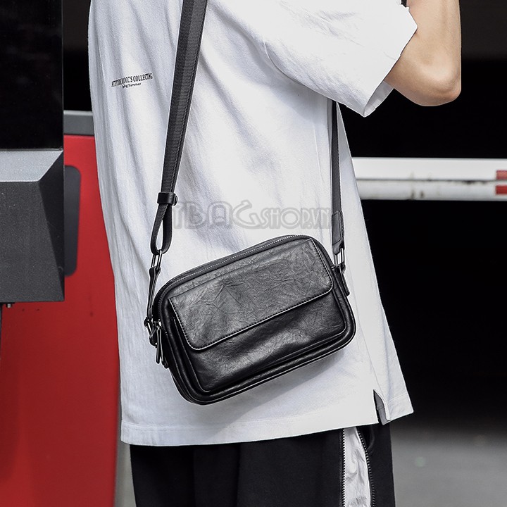 Túi Đeo Chéo Nam  Nhỏ - Chất Liệu Da - Cao Cấp - Màu Đen - Mã DP607 | BigBuy360 - bigbuy360.vn
