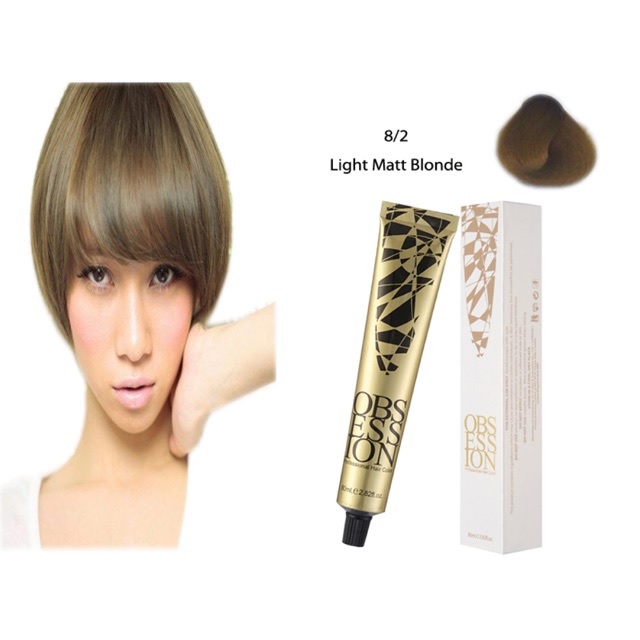 Thuốc Nhuộm Tóc Tại Nhà Màu Nâu Sáng 8/2 Light Matt Blonde Permanent Hair Color