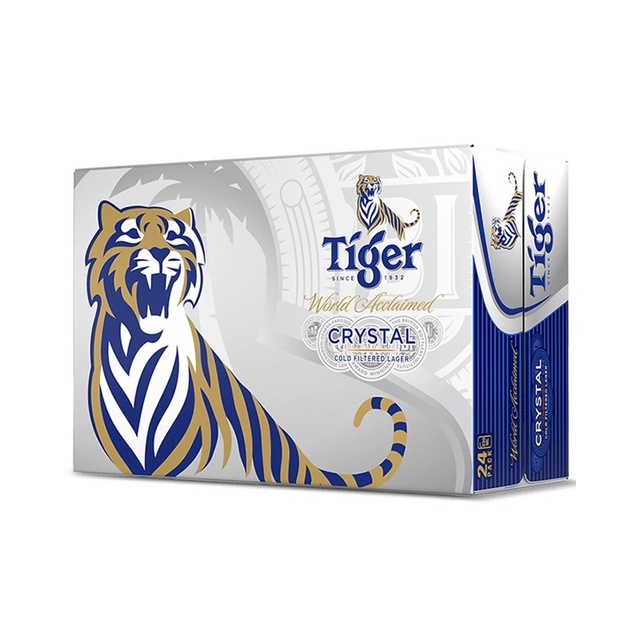 HOẢ TỐC Bia tiger Crystal thùng 330ml. Bia tiger bạc date mới