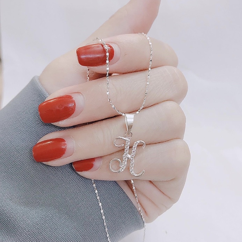 Dây chuyền chữ cái bạc ta - Dây chuyền nữ bạc ta mặt chữ cái - Vàng Bạc Khải Khải