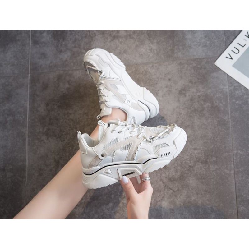 Giày sneaker nữ phối lưới cực êm và thoáng khí GN10 - trắng