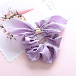 Dây buộc tóc Scrunchies lụa bóng dễ thương có nhẫn HD82