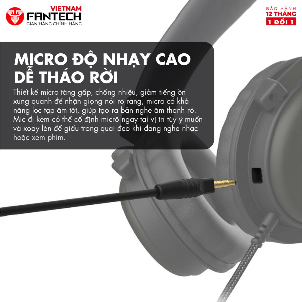 Tai Nghe Gaming Đa Nền Tảng FANTECH MH82 ECHO Hỗ Trợ Mic Rời-Phân Phối Chính Hãng