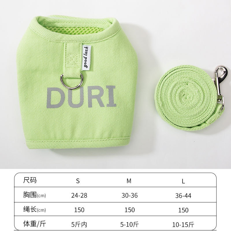 Bộ dây xích thoáng khí cho thú cưng mùa hè, dây xích dắt chó đi dạo, dây xích cho mèo