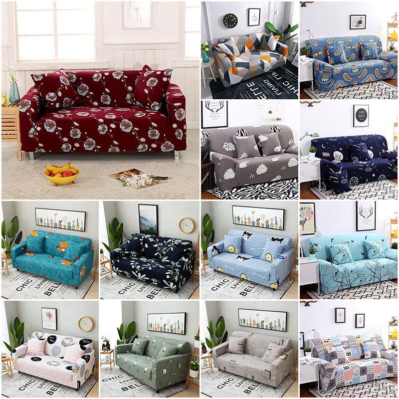 Vỏ Bọc Ghế Sofa Co Giãn In Họa Tiết Hoa Đơn Giản