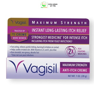 Kem giảm ngứa vùng kín Vagisil Maximum Strength Anti-Itch Cream 28g.