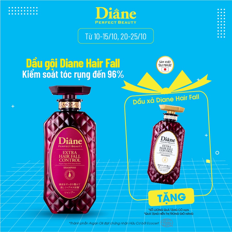 Dầu gội dành cho tóc yếu, rụng nhiều, nhiều gàu Moist Diane Extra Hair Fall Control 450ml