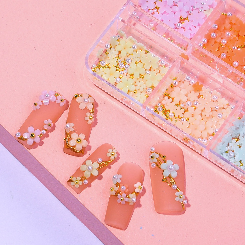 Hoa nhí mix màu phụ kiện trang trí móng