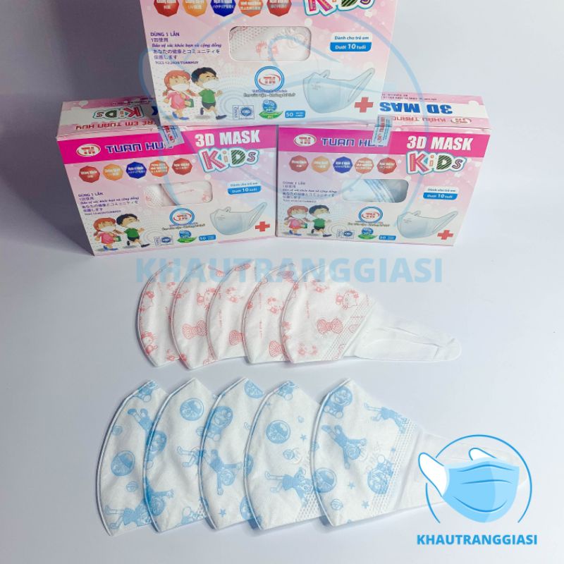 (HÀNG HOT) Khẩu trang 3D mask dành cho bé 3 đến 8 tuổi (Hộp 50) | BigBuy360 - bigbuy360.vn
