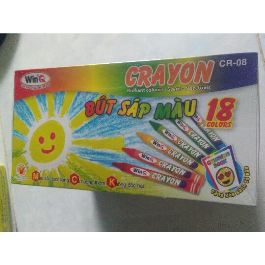Bút sáp thơm WinQ, tặng kèm sách tô màu 20 tờ