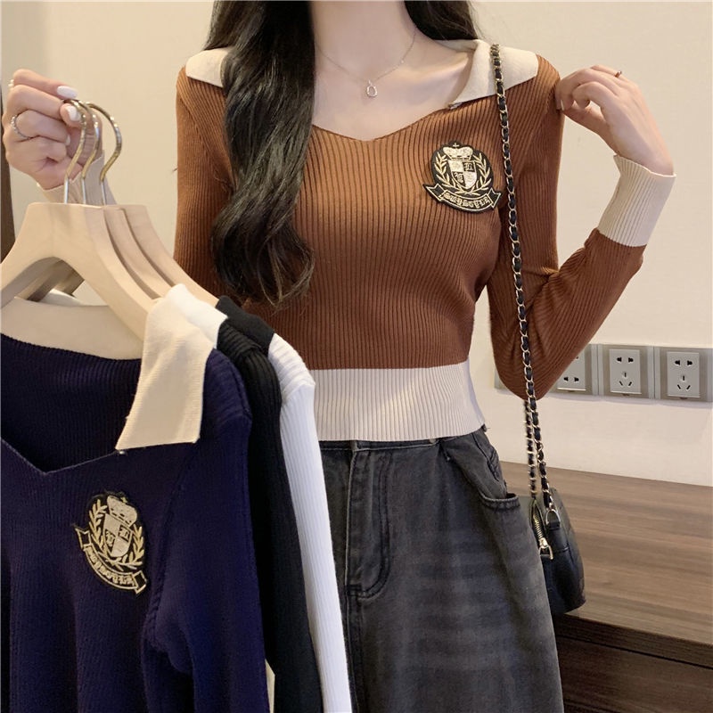 Áo Dệt Kim Kiểu Vintage Hàn Quốc Thời Trang Mùa Thu Cho Nữ