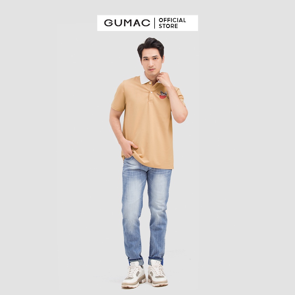 [Mã WABRGUM giảm 10% tối đa 30K đơn 99K] Áo thun polo nam in hạc GUMAC ATNB589