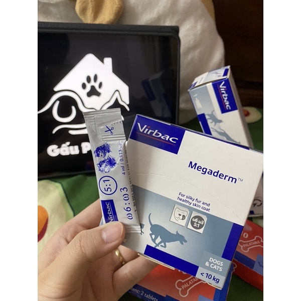 Gel dưỡng da và lông Megaderm - Virbac 28 gói Cho Chó Mèo