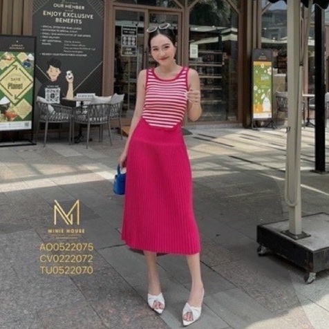 Áo ba lỗ len kẻ vạt bầu dáng ôm, Áo len ba lỗ sexy kẻ ngang AL5543 - NhiNhi Shop