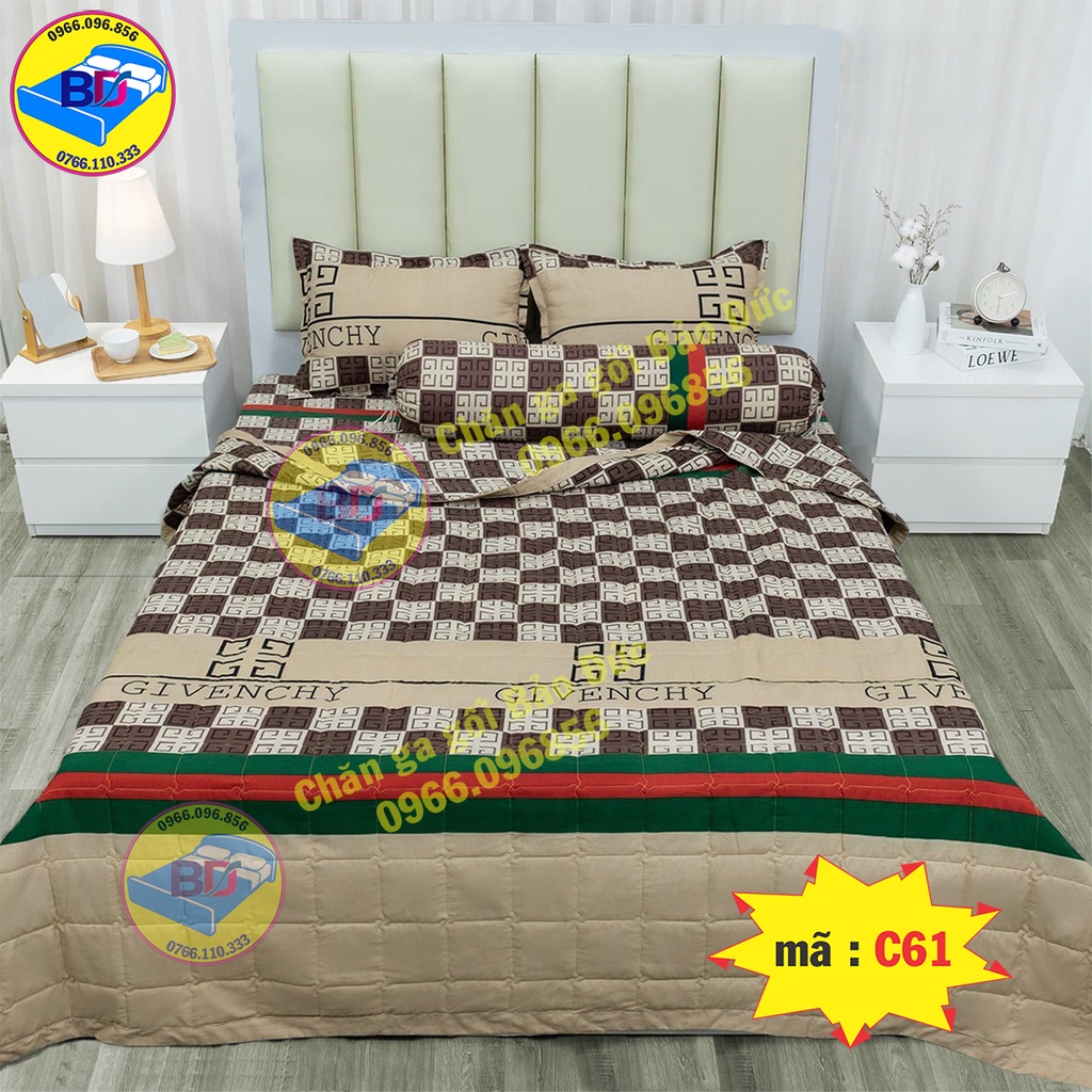 Bộ ga gối 1m6/1m8 drap giường poly , ga trải giường + 2 vỏ gối nằm cùng bộ