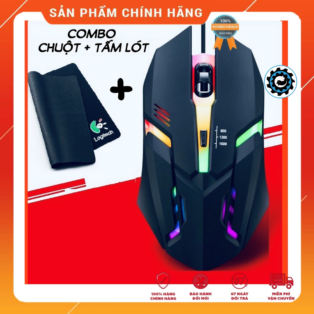 [Combo] Chuột Máy Tính Gaming Sky9 LED RGB Cùng Tấm Lót Chuột – Combo Chơi Game Giá Rẻ