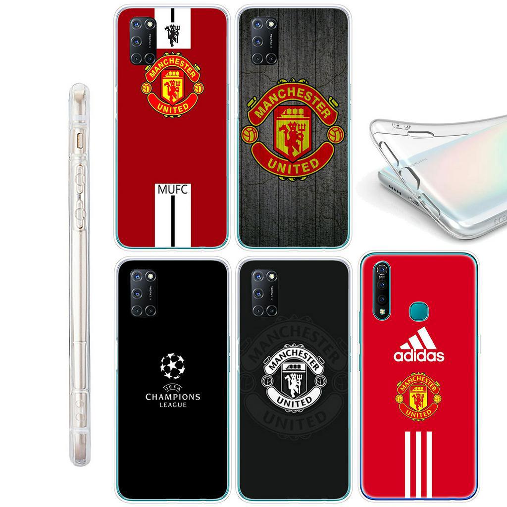 Ốp silicon họa tiết logo đội bóng Manchester United cho Samsung Galaxy A71 A70 M20 A6 Plus A7 A8 A9 2018 A6+ S7 Edge