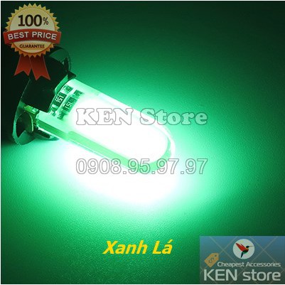 Bóng LED T10 đèn xi nhan, đèn demi xe máy ô tô chip COB