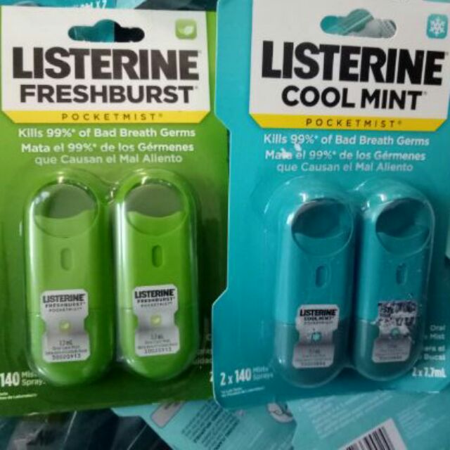 Xịt thơm miệng Listerin Cool Mint vĩ 2 lọ 7.7ml