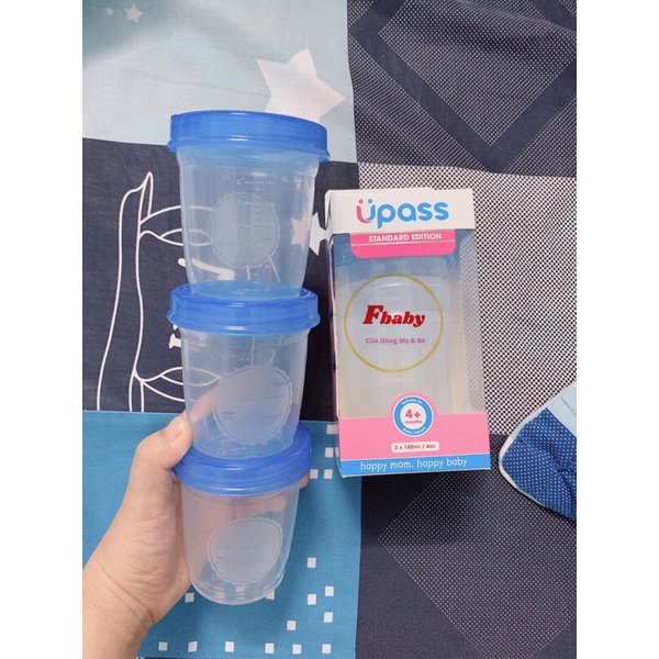 Combo 6 Cốc Trữ Sữa/ Trữ Đồ Ăn 180ml Upass Thái Lan