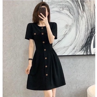 Đầm đen đính nút đi làm cho nữ bigsize 55-90