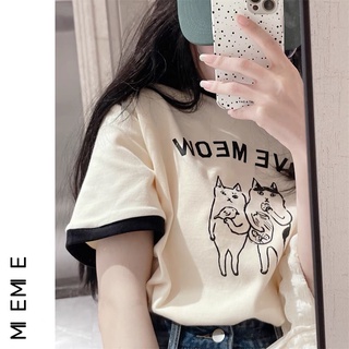 𝗺𝗶𝗲 𝘀𝘁𝘂𝗱𝗶𝗼 - áo thun viền đen love moew
