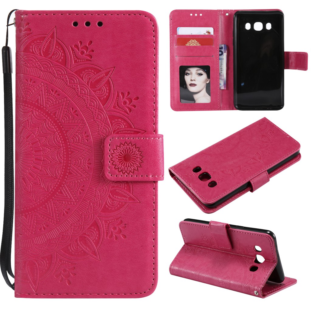 Bao da điện thoại dập hình hoa cho Samsung j5(2015) J5(2016) J5(2017) | BigBuy360 - bigbuy360.vn