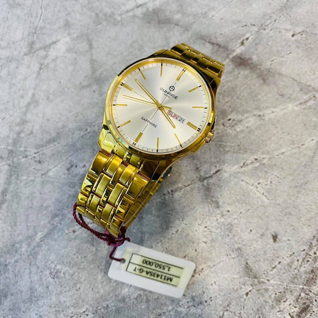 Đồng hồ Sunrise nam chính hãng Nhật Bản M1143.SA.G.T - kính saphire chống trầy - bảo
